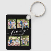 Modern Photo Collage Family Script Keepsake Sleutelhanger (Achterkant)