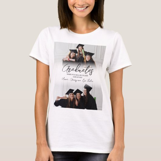 Modern Photo Collage Friends Afstuderen T-shirt (Voorkant)