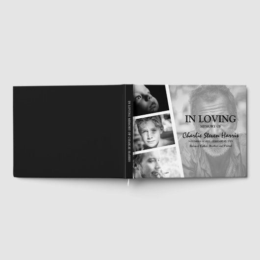 Modern Photo Collage Funeral Gastenboek (Volledig)