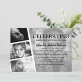 Modern Photo Collage Funeral Kaart (Staand voorkant)