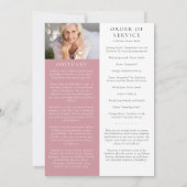 Modern Photo Collage Funeral Order of Service Aankondiging (Achterkant)