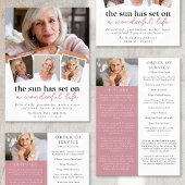 Modern Photo Collage Funeral Order of Service Aankondiging