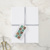 Modern Photo Collage Gift Label met "Daddy" Tekst Cadeaulabel (Met Touw)