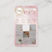 Modern Photo Collage Glitter Roos Gold Pink Visitekaartje (Voorkant)