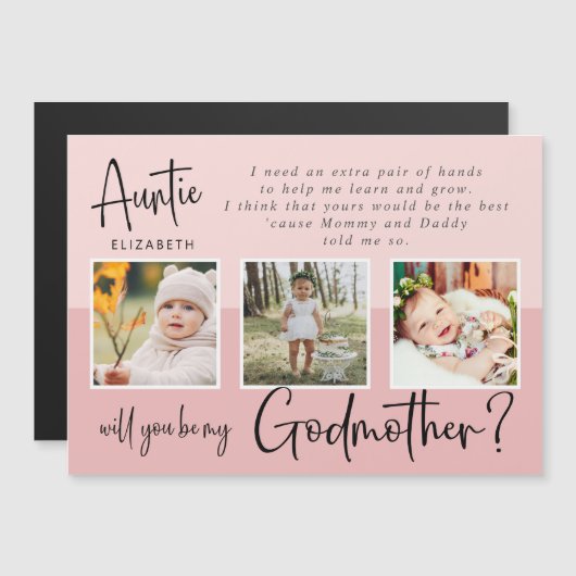 Modern Photo Collage Godmoeder-voorstel (Voorkant / Achterkant)