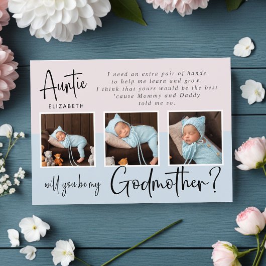 Modern Photo Collage Godmoeder-voorstel