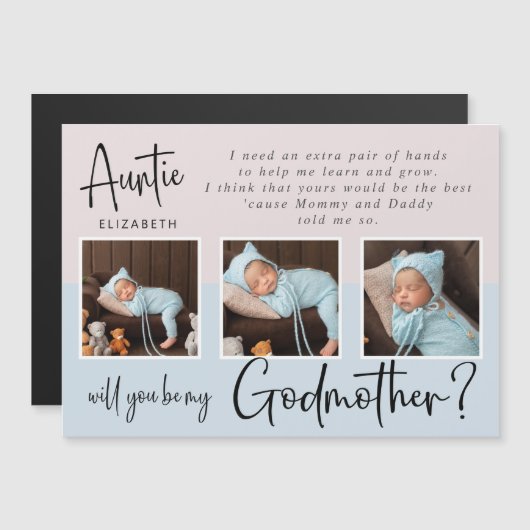 Modern Photo Collage Godmoeder-voorstel (Voorkant / Achterkant)