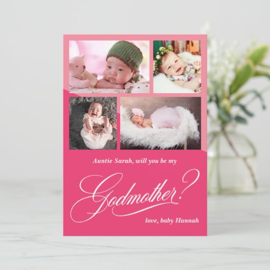 Modern Photo Collage Godmoeder-voorstel (Staand voorkant)