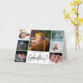 Modern Photo Collage Godmoeder-voorstel Kaart (Gele Bloem)