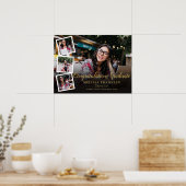 Modern Photo Collage Gold Graduation Party Sign Poster (Keuken)