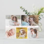 Modern photo collage Happy Holidays Custom Feestdagenkaart (Staand voorkant)