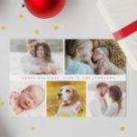 Modern photo collage Happy Holidays Custom Feestdagenkaart<br><div class="desc">Introducing our Modern Photo Collage Happy Holidays Custom Christmas Holiday Card. Share your festive cheer with this beautifully designed holiday card featuring a modern photo collage. Personalize it with your favorite photos, family name, year and a heartfelt message to make it truly unique. Perfect for sending warm wishes to family...</div>