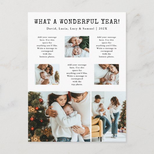 Modern Photo Collage Holiday Briefkaart (Voorkant)