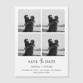 Modern Photo Collage Magnetic Wedding Save The Dat (Voorkant)