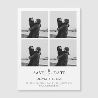Modern Photo Collage Magnetic Wedding Save The Dat