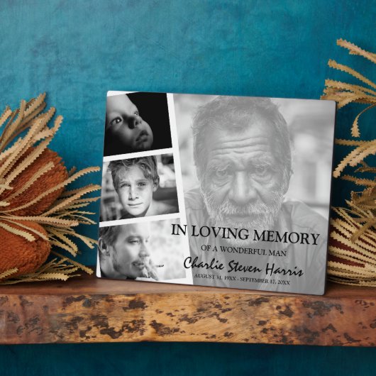 Modern Photo Collage Memorial Fotoplaat (Zijkant)
