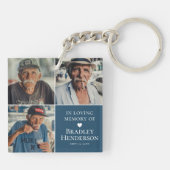 Modern Photo Collage Memorial Keepslag Sleutelhanger (Achterkant)