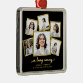 Modern Photo Collage Memorial Metalen Ornament (Rechts)
