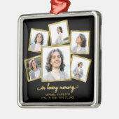 Modern Photo Collage Memorial Metalen Ornament (Links)