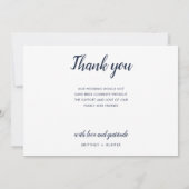 Modern Photo Collage Navy Blue Bedankkaart (Achterkant)