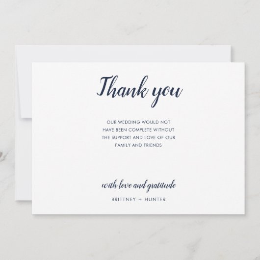 Modern Photo Collage Navy Blue Bedankkaart (Achterkant)