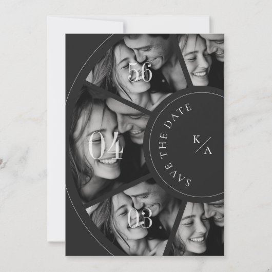 Modern Photo Collage QR Code Wedding Save the Date (Voorkant)