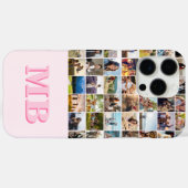 Modern Photo Collage Roze Initiaal Monogram Case-Mate iPhone Case (Achterkant (horizontaal))