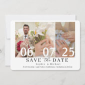 Modern Photo Collage Save the Date Card (Voorkant)