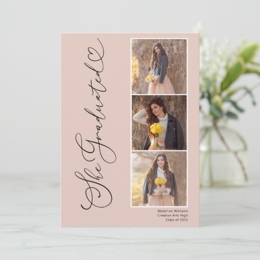 Modern Photo Collage Script-Afstuderen Aankondiging (Staand voorkant)
