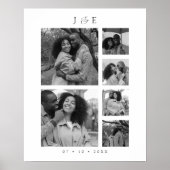 Modern Photo Collage Script Monogram Koppels Poster (Voorkant)