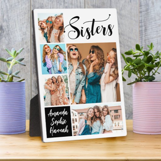 Modern Photo Collage Sisters Fotoplaat