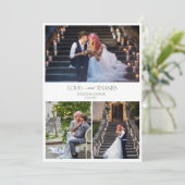 Modern Photo Collage Typografie bericht Trouwen Bedankkaart (Staand voorkant)
