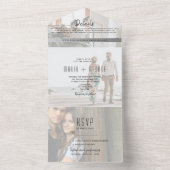 Modern Photo Collage Wedding All In One Uitnodiging (Binnen)