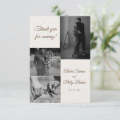 Modern Photo Collage Wedding Bedankkaart (Staand voorkant)