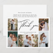 Modern Photo Collage Wedding Bedankkaart (Voorkant / Achterkant)