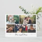 Modern Photo Collage Wedding Bedankt (Staand voorkant)