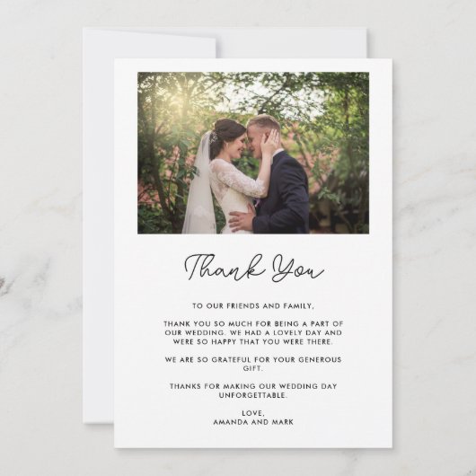 Modern Photo Collage Wedding Bedankt (Achterkant)