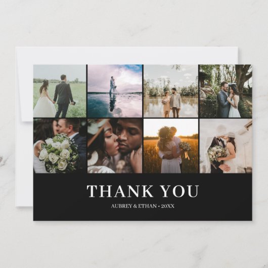 Modern Photo Collage Wedding Bedankt (Voorkant)