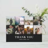Modern Photo Collage Wedding Bedankt (Staand voorkant)