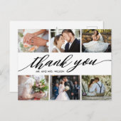 Modern Photo Collage Wedding Bedankt Briefkaart (Voorkant / Achterkant)