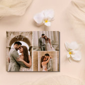 Modern Photo Collage Wedding Bedankt Briefkaart