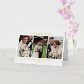 Modern Photo Collage Wedding Bedankt Folie Wenskaart (Orchidee)