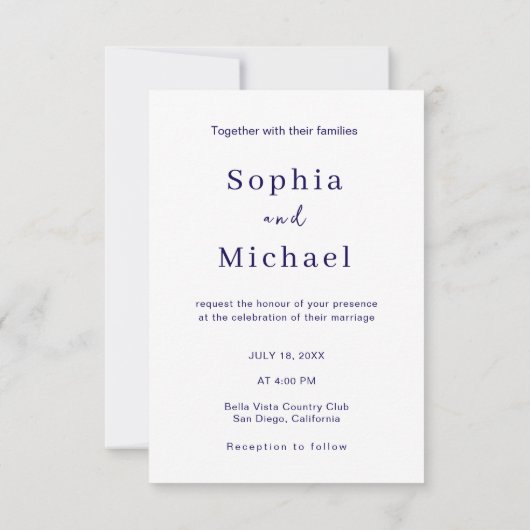 Modern Photo Collage Wedding Invite Kaart (Achterkant)