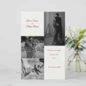 Modern Photo Collage Wedding menu (Staand voorkant)