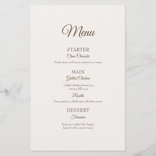 Modern Photo Collage Wedding menu (Achterkant)