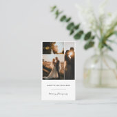Modern Photo Collage Wedding Photography Script Visitekaartje (Staand voorkant)