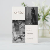 Modern Photo Collage Wedding RSVP Kaartje (Staand voorkant)