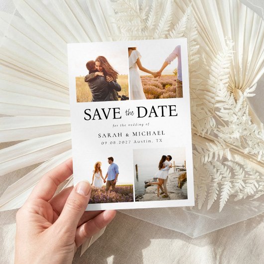 Modern Photo Collage Wedding Save The Date
