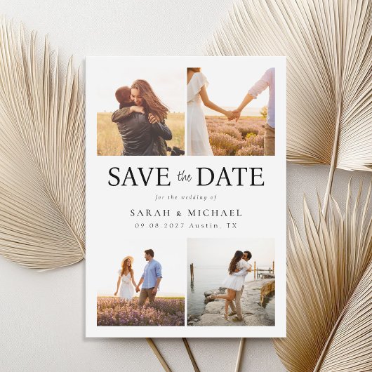 Modern Photo Collage Wedding Save The Date