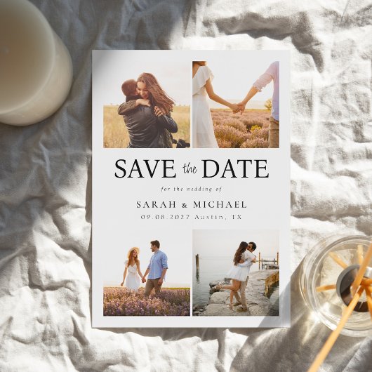 Modern Photo Collage Wedding Save The Date